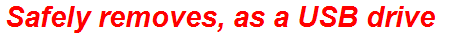 Safely removes, as a USB drive