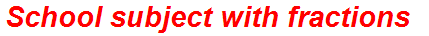 School subject with fractions