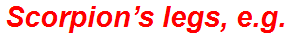 Scorpion’s legs, e.g.