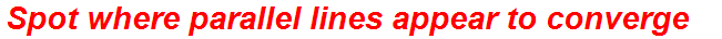 Spot where parallel lines appear to converge