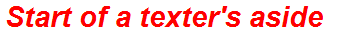 Start of a texter's aside