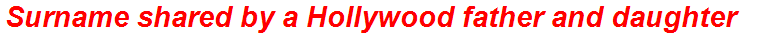 Surname shared by a Hollywood father and daughter