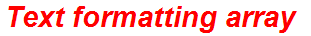Text formatting array