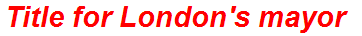 Title for London's mayor
