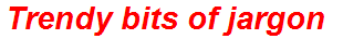 Trendy bits of jargon