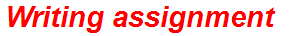 Writing assignment
