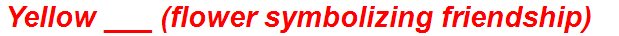Yellow ___ (flower symbolizing friendship)