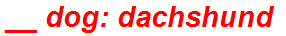 __ dog: dachshund