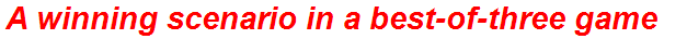 A winning scenario in a best-of-three game