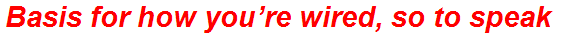 Basis for how you’re wired, so to speak