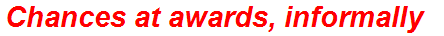 Chances at awards, informally