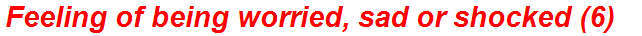 Feeling of being worried, sad or shocked (6)