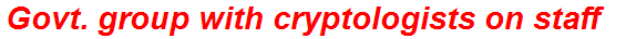Govt. group with cryptologists on staff
