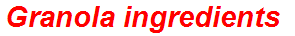 Granola ingredients