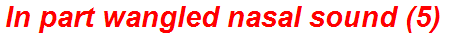 In part wangled nasal sound (5)