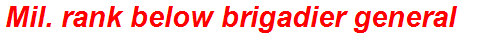 Mil. rank below brigadier general