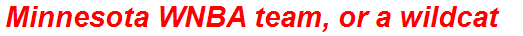 Minnesota WNBA team, or a wildcat