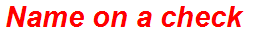 Name on a check