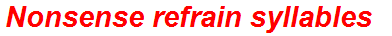 Nonsense refrain syllables