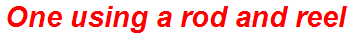 One using a rod and reel