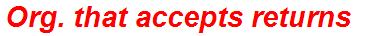 Org. that accepts returns