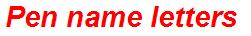 Pen name letters
