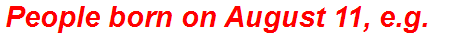 People born on August 11, e.g.