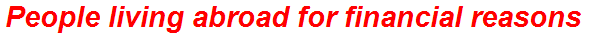 People living abroad for financial reasons
