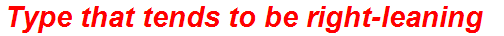 Type that tends to be right-leaning