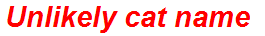Unlikely cat name