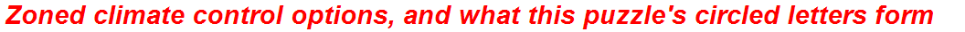 Zoned climate control options, and what this puzzle's circled letters form