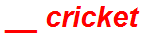 __ cricket