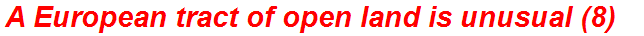 A European tract of open land is unusual (8)