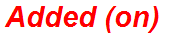 Added (on)