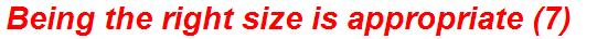 Being the right size is appropriate (7)