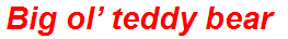 Big ol’ teddy bear