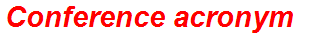 Conference acronym
