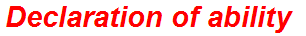 Declaration of ability