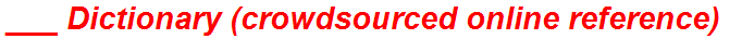 ___ Dictionary (crowdsourced online reference)