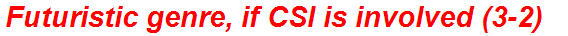 Futuristic genre, if CSI is involved (3-2)