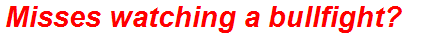 Misses watching a bullfight?