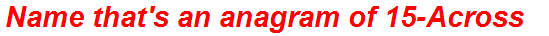 Name that's an anagram of 15-Across