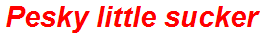 Pesky little sucker
