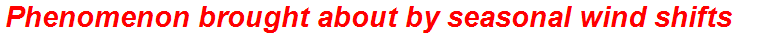 Phenomenon brought about by seasonal wind shifts