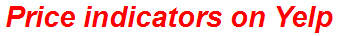 Price indicators on Yelp