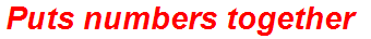 Puts numbers together