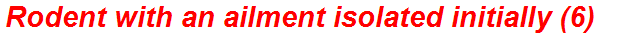 Rodent with an ailment isolated initially (6)