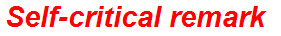 Self-critical remark