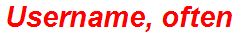 Username, often