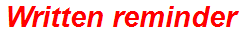 Written reminder